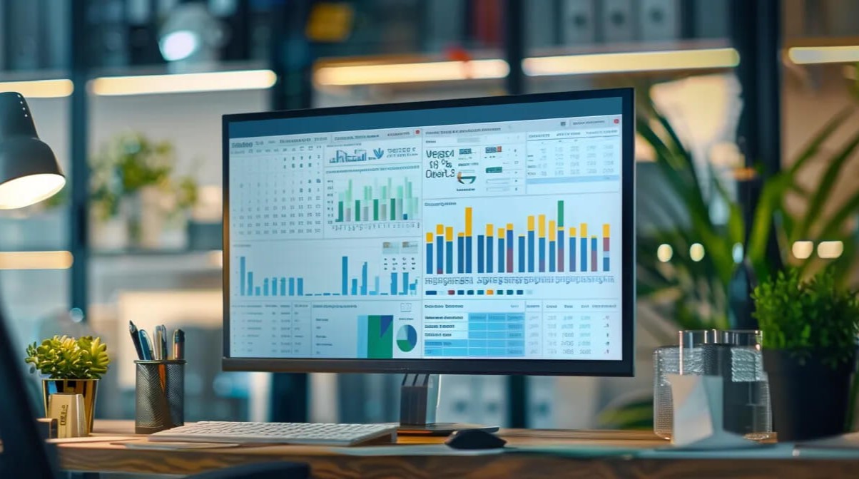 Desktop monitor displaying data from top account planning tools